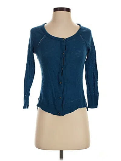 Pre-owned American Eagle Outfitters Wool Cardigan Sweater In Blue
