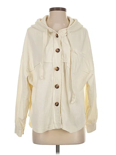 Pre-owned American Eagle Outfitters Zip Up Hoodie In White