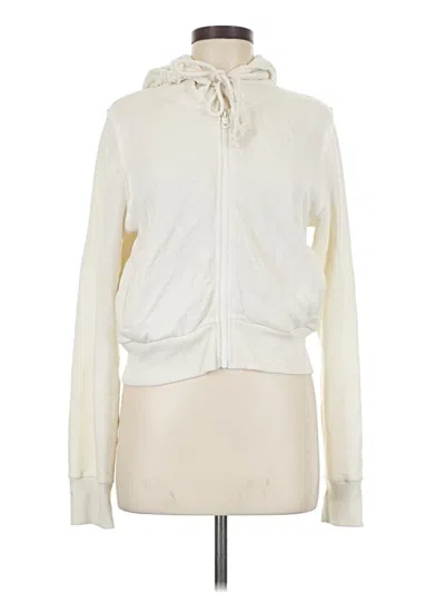 Pre-owned American Eagle Outfitters Zip Up Hoodie In White