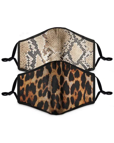 American Exchange 2 Pack Face Mask In Animal Print