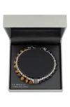 American Exchange Beaded Chain Bracelet In Black/brown