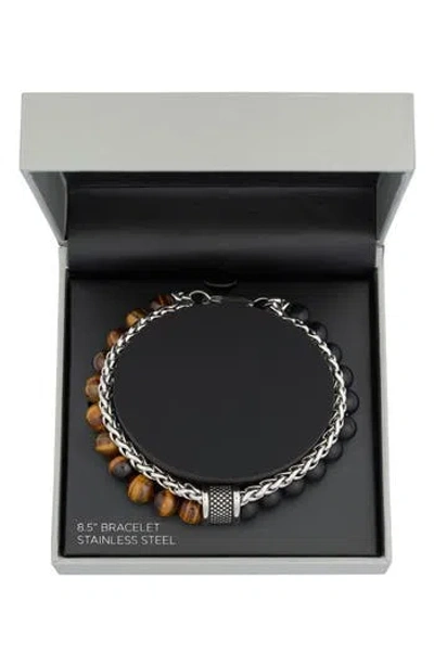 American Exchange Beaded Chain Bracelet In Black/brown