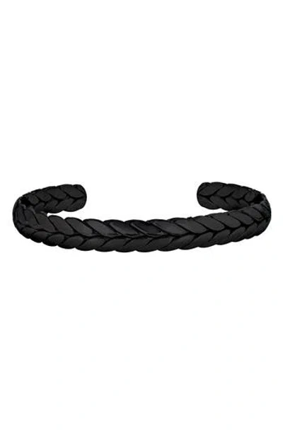 American Exchange Braided Cuff Bracelet In Black