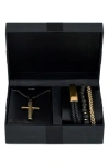 American Exchange Cross Necklace & Bracelet Gift Set In Multi