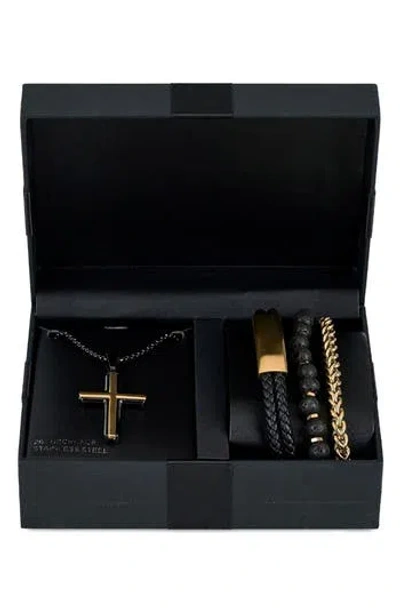 American Exchange Cross Necklace & Bracelet Gift Set In Multi