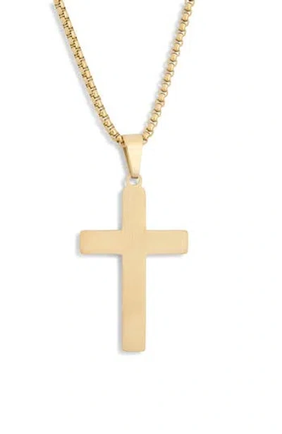 American Exchange Cross Pendant Necklace & Stud Earrings Set In Gold