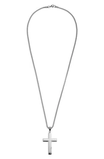 American Exchange Cross Pendant Necklace & Stud Earrings Set In Gray