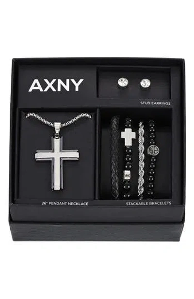 American Exchange Cross Pendant Necklace, Bracelets & Earrings Gift Set In Metallic