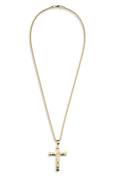 American Exchange Cross Pendant Necklace In Gold