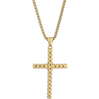 American Exchange Cross Pendant Necklace In Gold