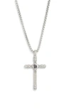 American Exchange Cross Pendant Necklace In Silver