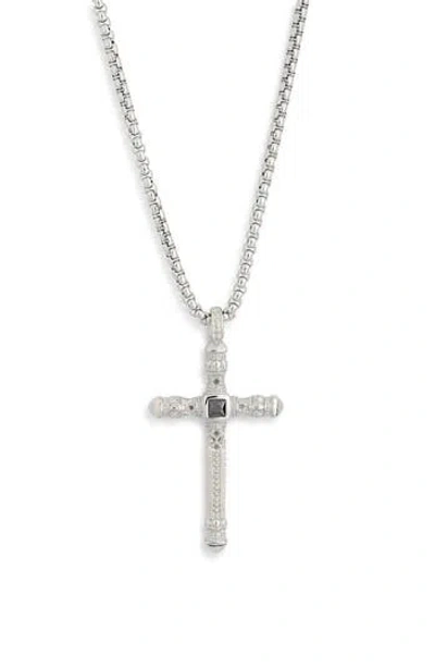 American Exchange Cross Pendant Necklace In Silver
