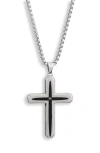 American Exchange Cross Pendant Necklace In Silver/black