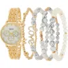 American Exchange Crystal Chronograph Bracelet Watch & Assorted Bracelets Set, 32mm In Gold