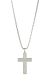 American Exchange Crystal Cross Pendant Necklace In Metallic