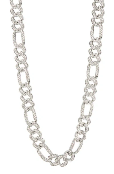 American Exchange Crystal Figaro Chain Necklace In Metallic