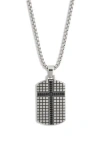 American Exchange Dog Tag Cross Pendant Necklace