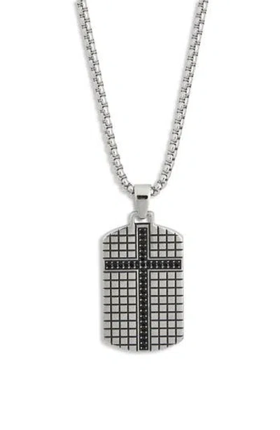 American Exchange Dog Tag Cross Pendant Necklace