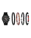 American Exchange Men's Matte Black Metal Alloy Analog Watch, 44mm In Black
