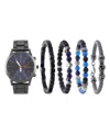 American Exchange Men's Matte Gunmetal Tone Metal Alloy Analog Watch, 44mm In Gunmetal Tone