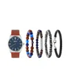 American Exchange Men's Quartz Brown Polyurethane Strap Watch 42mm In Brown