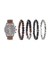 American Exchange Men's Quartz Brown Polyurethane Strap Watch 44mm In Brown