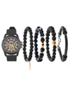 American Exchange Men's Quartz Matte Black Silicone Strap Watch, 47mm In Black