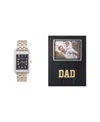 American Exchange Men's Two-tone Metal Alloy Bracelet Analog Watch 33mm Gift Set In Shiny Black,shiny Gold