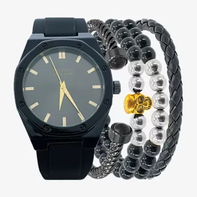 American Exchange Mens Black Strap Watch 9801b-42-g02 In Blue