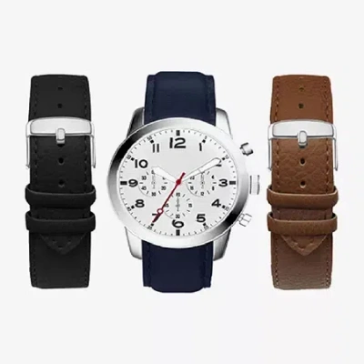 American Exchange Mens Blue Strap Watch 5317s-42-b05 In Transparent