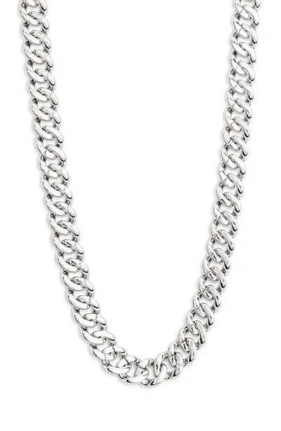 American Exchange Mens' Cuban Link Chain Necklace In Silver