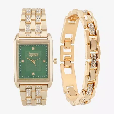 American Exchange Mens Gold Tone Bracelet Watch M0050g-42-x27