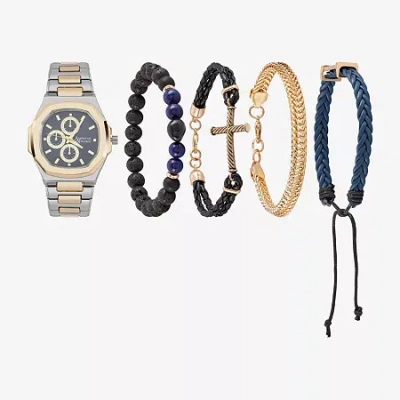 American Exchange Mens Two Tone Bracelet Watch 9795g-42-j34 In Metallic