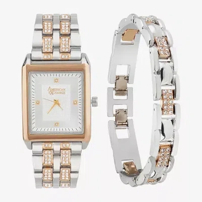 American Exchange Mens Two Tone Bracelet Watch M0050s-42-b34 In Gold