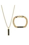 American Exchange Pavé Crystal Bar Necklace & Bracelet Set