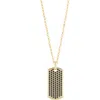 American Exchange Pavé Crystal Dog Tag Pendant Necklace In Gold/gold