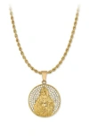 American Exchange Pavé Virgin Mary Pendant Necklace In Gold/silver
