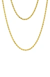 American Exchange Rope Chain Necklace & Bracelet Set In Gold