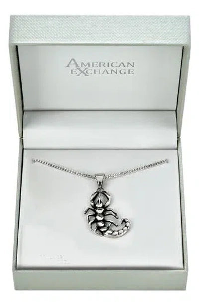 American Exchange Scorpion Pendant Necklace In Silver