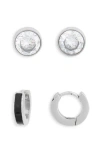 American Exchange Set Of 2 Stud And Hoop Earrings