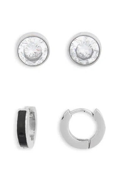 American Exchange Set Of 2 Stud And Hoop Earrings