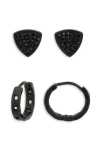 American Exchange Set Of 2 Stud And Hoop Earrings