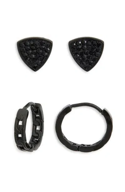 American Exchange Set Of 2 Stud And Hoop Earrings