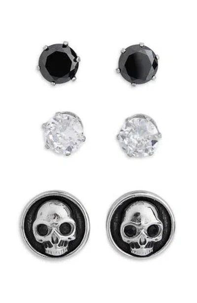 American Exchange Set Of 3 Stud Earrings