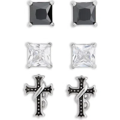 American Exchange Set Of 3 Stud Earrings