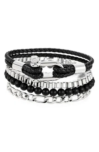 American Exchange Set Of 4 Assorted Stackable Bracelets