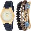 American Exchange Silicone Strap Watch & Bracelets Set, 38mm In Blue
