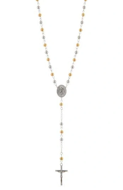 American Exchange Single Rosary Necklace In Metallic