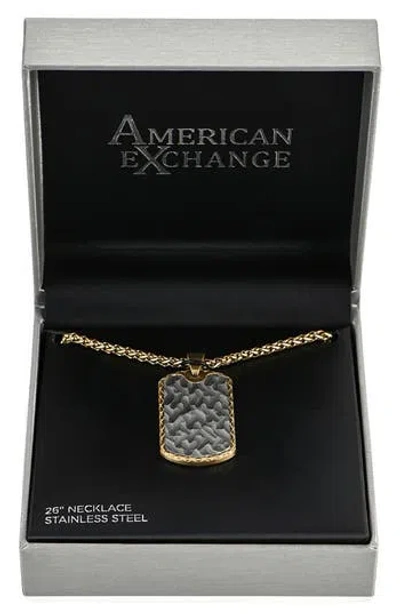 American Exchange Siviglia Dog Tag Pendant Necklace In Gold