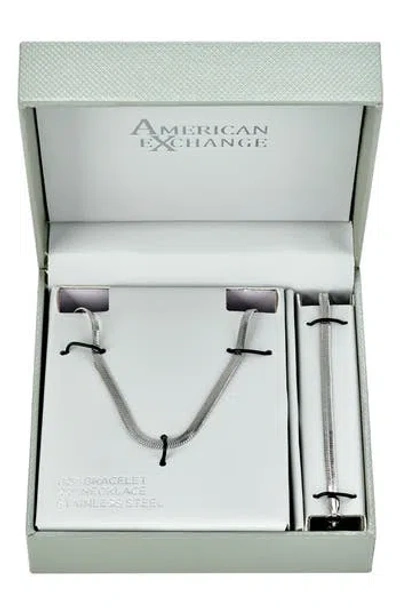 American Exchange Snake Chain Necklace In Silver